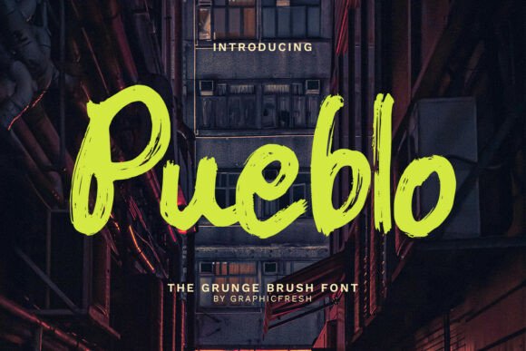Pueblo: A Raw Grunge Typeface for Bold Editorial Design