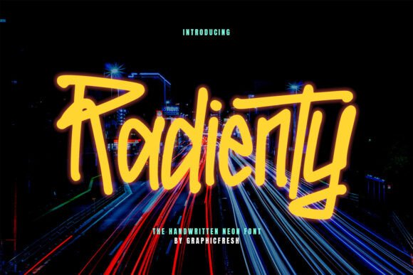 Radienty: A Neon Script Font for Modern Branding